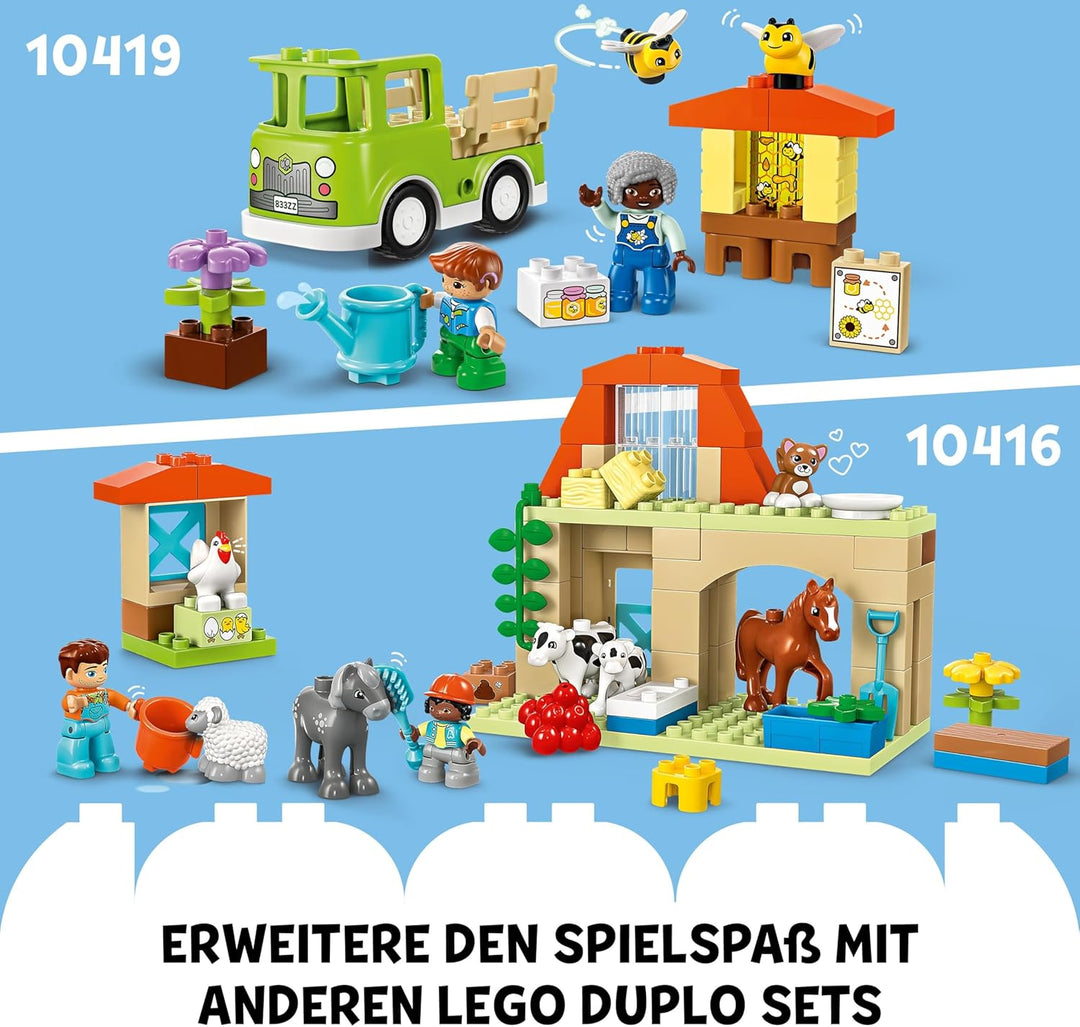 LEGO DUPLO Town Tierpflege auf dem Bauernhof, Spielzeug für Kinder ab 2 Jahre, mit Bauernhoftiere-Fi