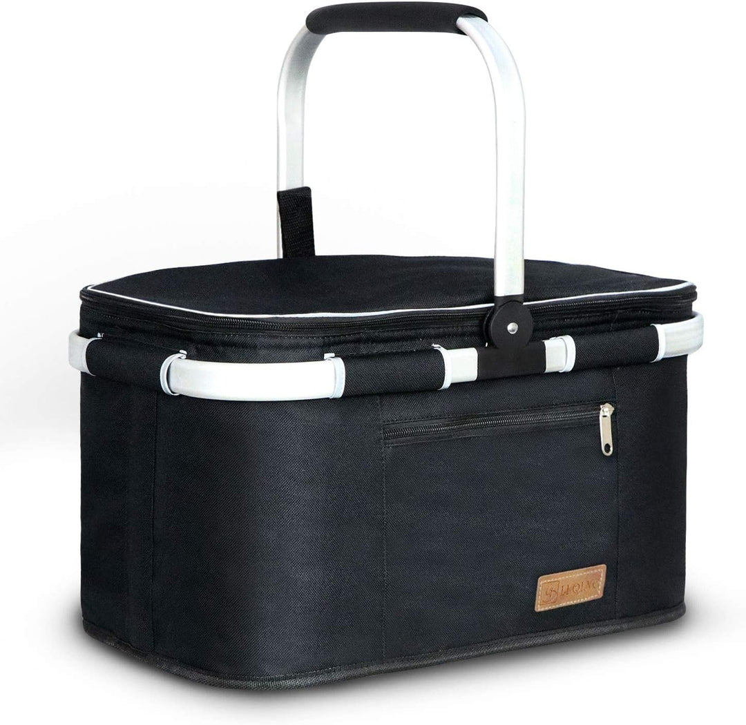 LIQINGG 35L Kühltasche Einkaufskorb Grosse isolierte Kühlkorb Lunchtasche Thermotasche für Büro Camp