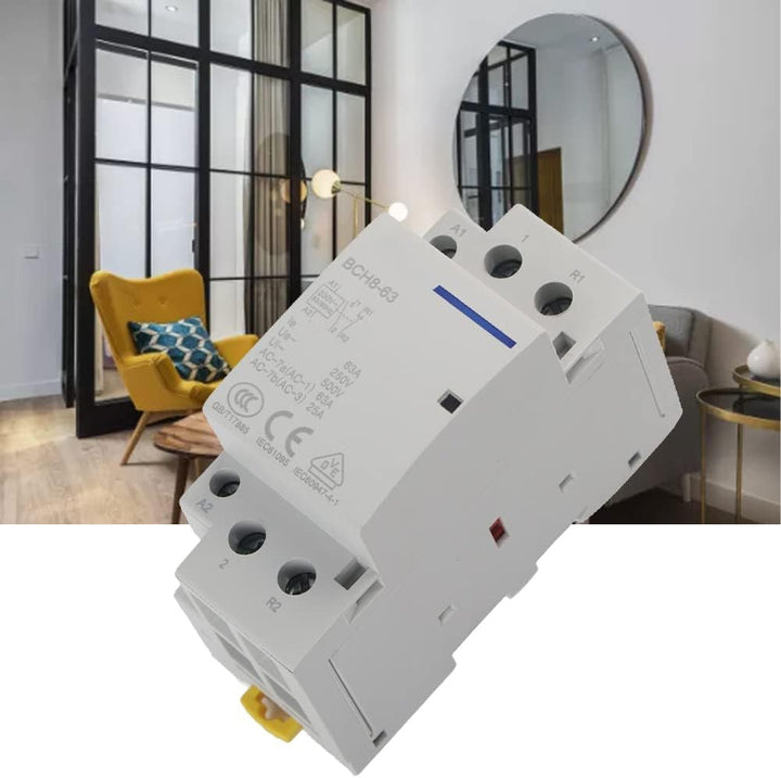 Haushalt AC Schütz, 2P 1NO 1NC 63A 220V/230V 50/60HZ 35mm Haushalt Hutschiene AC Schütz DIN-Schiene