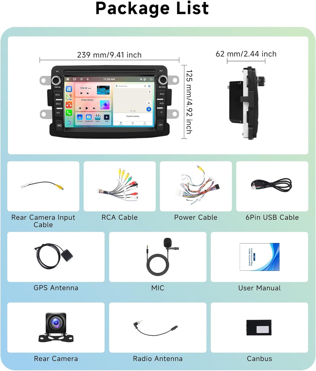 4G+64G 8-Core VECHTEL 7 "Autoradio Bluetooth Für Renault Dacia Duster Sandero Dokker Logan Lodgy Cap