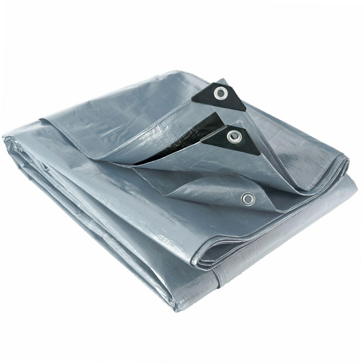 Werkapro Multifunktionsplane, Grau und Schwarz, 200 g/m², 6 x 12 m 6x12 m, 6x12 m
