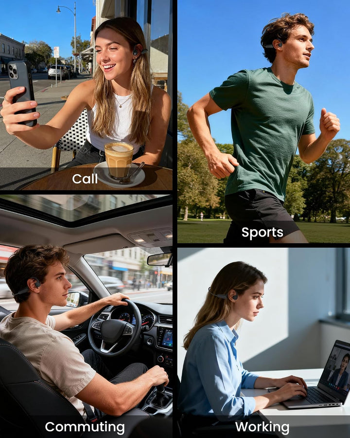 LAMA Knochenschall Kopfhörer Knochenleitungskopfhörer, kabelloser Bluetooth 6.0 Sportkopfhörer IP55