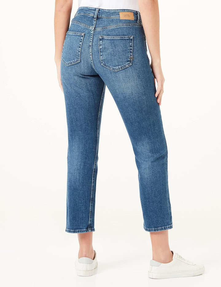 camel active Damen Jeans Straight Fit 26W / 30L Blau, 26W / 30L Blau