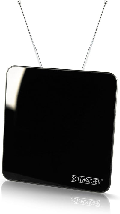 SCHWAIGER 720372 DVB-T2 Zimmerantenne aktiv mit Verstärker DAB+ DVB-T Antenne Fernsehen LTE-Sperrfil