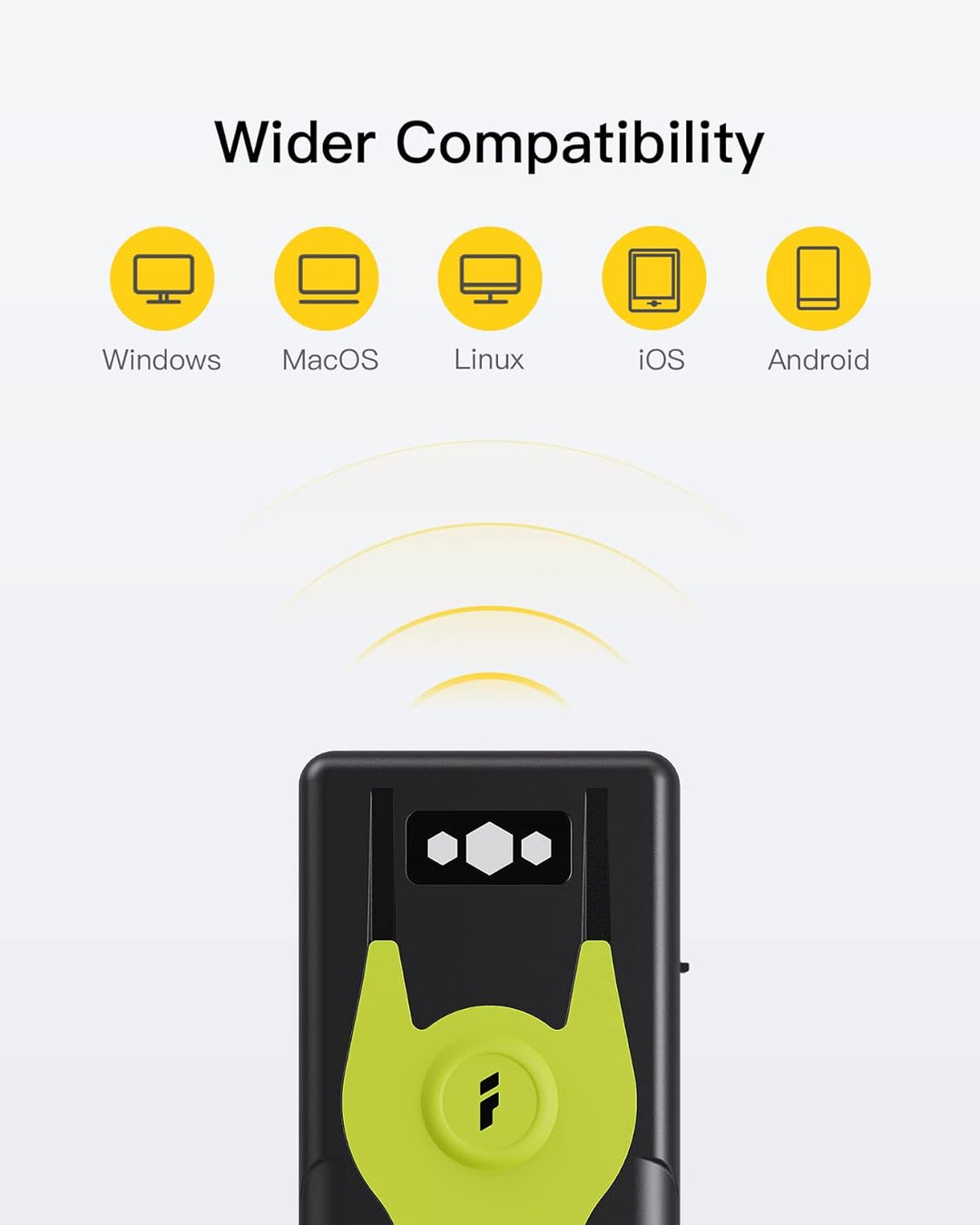 Inateck Barcode Scanner Bluetooth 2D mit 2,4Ghz USB Adapter, liest Barcodes von Bildschirmen, Exklus