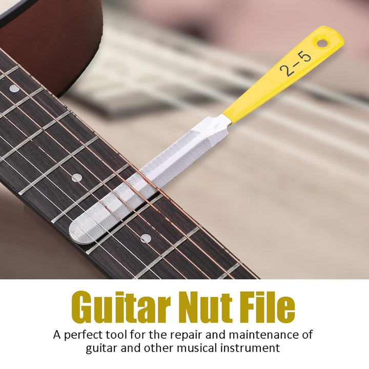 3 Stück Sattelfeilen Gitarre, Gitarren Mutter Dateien Doppelkanten-Nut-Schlitzfeile Gitarre Nut File