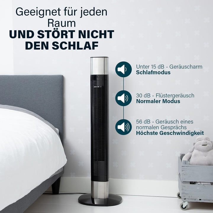 Princess Geräuscharmer Turmventilator - Höhe 103 cm - 3 Modi & 3 Geschwindigkeiten - Oszillation - S