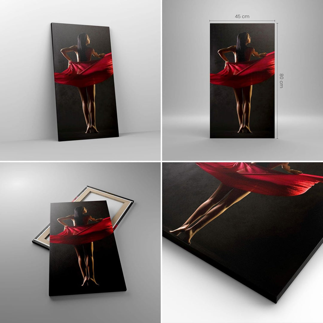 Bilder auf Leinwand Schönheit Körper Tänzer Mädchen Leinwandbild mit Rahmen 45x80cm Wandbilder Dekor