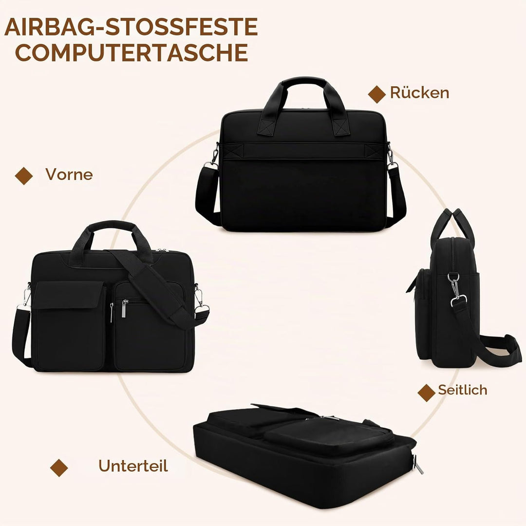 Laptoptasche 15-16,1 Zoll, Laptop Schultertasche, Laptop Umhängetasche Herren, Lehrertasche Gross, A