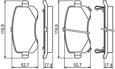 Bosch BP1415 Bremsbeläge - Hinterachse - ECE-R90 Zertifizierung - vier Bremsbeläge pro Set