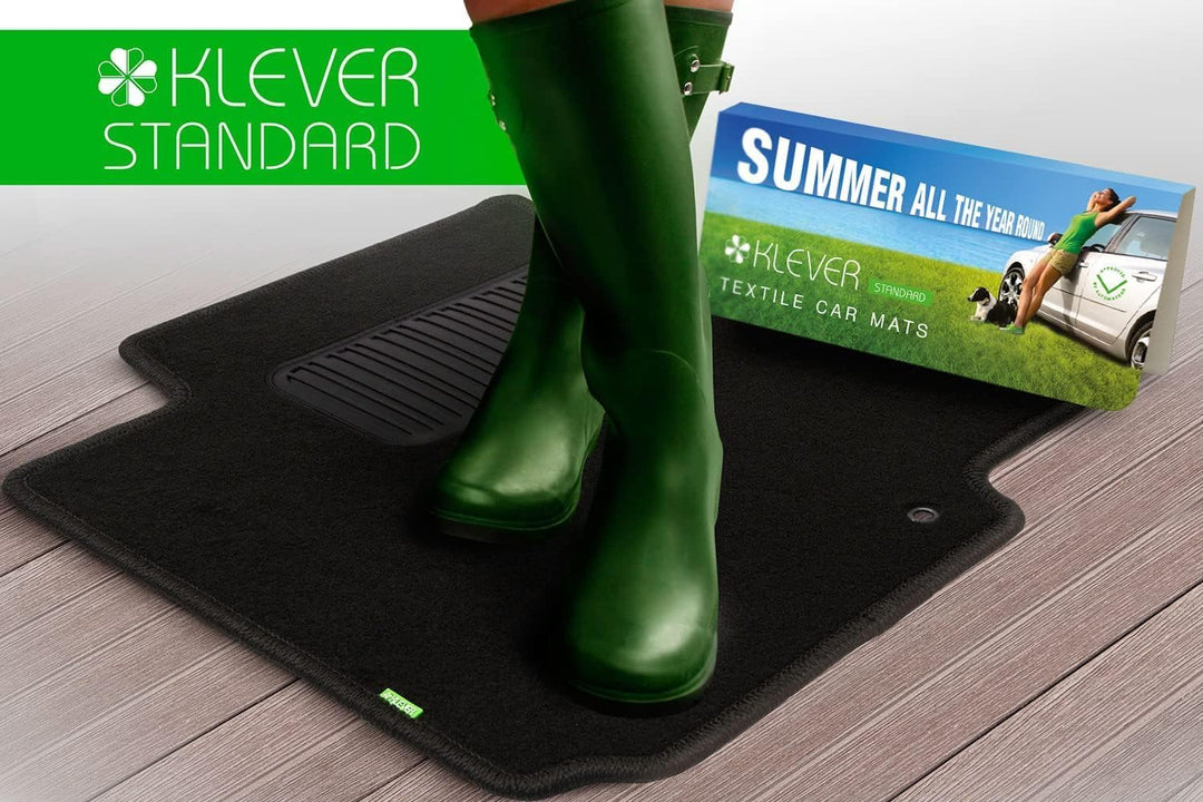 Passgenaue Textile Fussmatten KLEVER Designed für FIAT 500 Year 07-20, 4 TLG.