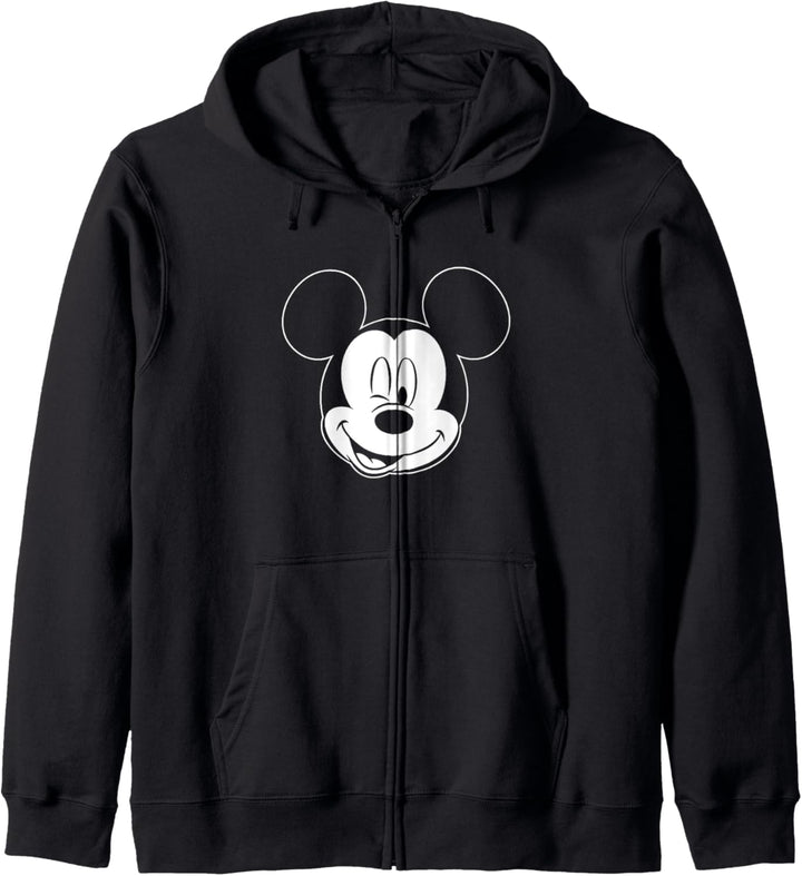 Disney Mickey Winking Plain Face Outline Kapuzenjacke