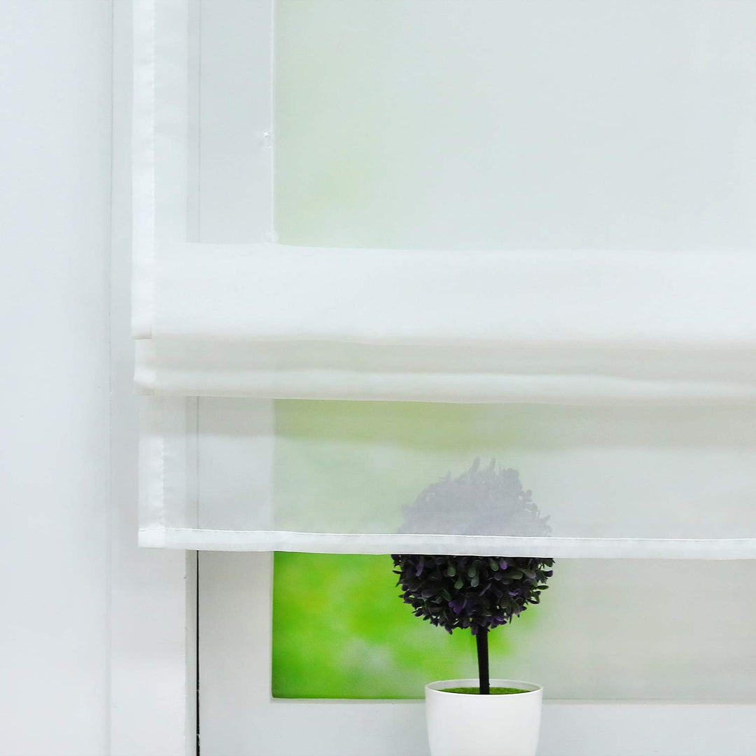 Joyswahl Voile Raffrollo Modernes Bändchenrollo mit farbigem Abschluss »Anita« Wohnzimmer transparen