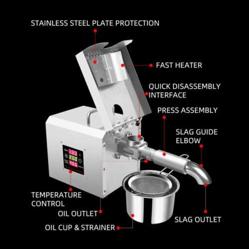 Edelstahl ÖLpresse ÖLmüHle Expeller Extraktion Maschine ÖL Automatische OIL Press Automatischer Masc