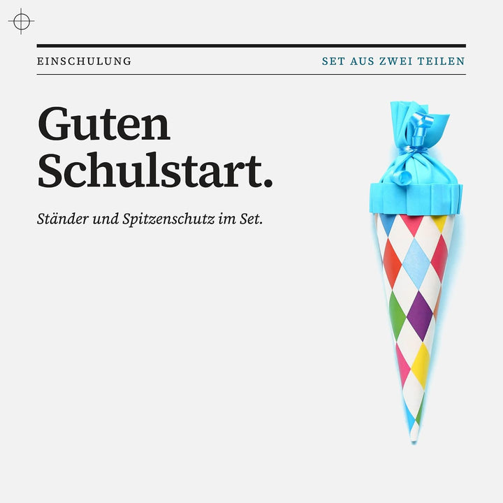Generisch Schultütenständer + Spitzenschutz für Schultüten 70 &amp; 85 cm | Schultütenhalter &amp; Schutz fü