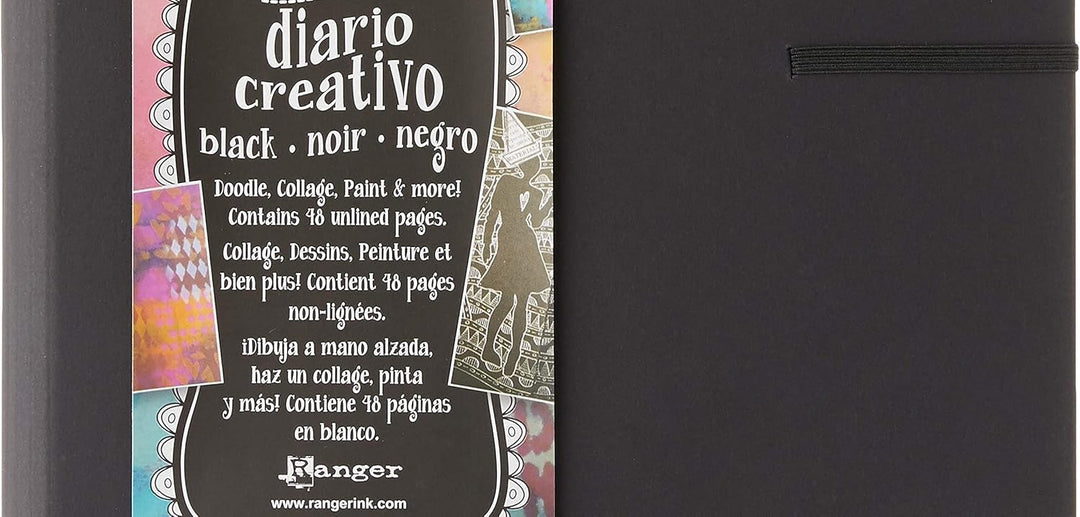 Ranger Creative Journal Square Black Dylusions Kreatives Tagebuch, quadratisch, Schwarz, Schwarz