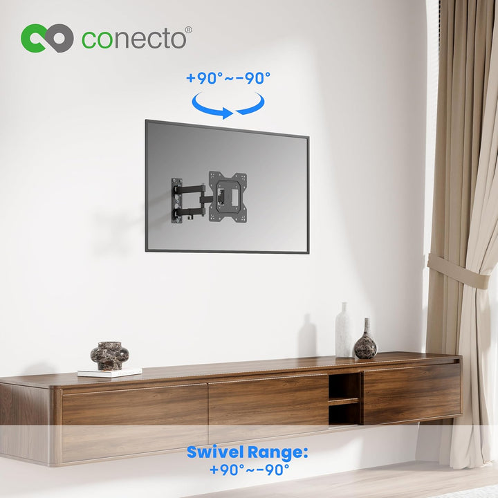 conecto TV Wandhalterung mit Gelenkarm, flexibel neig- und schwenkbare Universalhalterung, max. VESA