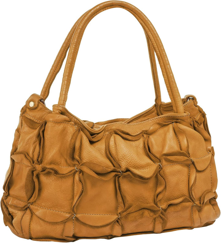 Samantha Look Shopper Echt Leder Damen | Made in Italy, Geräumige Vintage Schultertasche mit Reissve