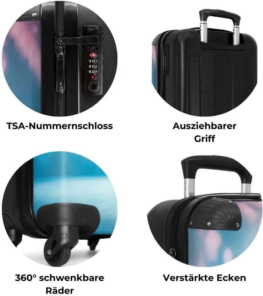 NoBoringSuitcases.com® Koffer Handgepäck Trolley Rollkoffer Kleine Reisekoffer mit 4 Rollen - Kuh -
