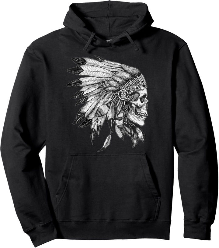 American Motorcycle Skull Indianer Adler Chief Vintage Pullover Hoodie