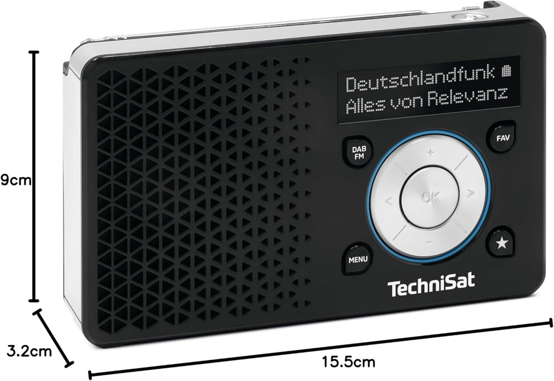 TechniSat DIGITRADIO 1 A – Tragbares DAB+ Radio mit Automatic Safety Alert (ASA, DAB, UKW, Kopfhörer