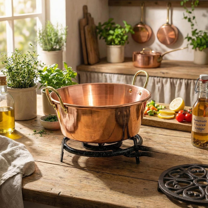 CopperGarden Sossen- & Marmeladentopf 30 Liter I Kochtopf aus Kupfer mit 50 cm Durchmesser I Grosser