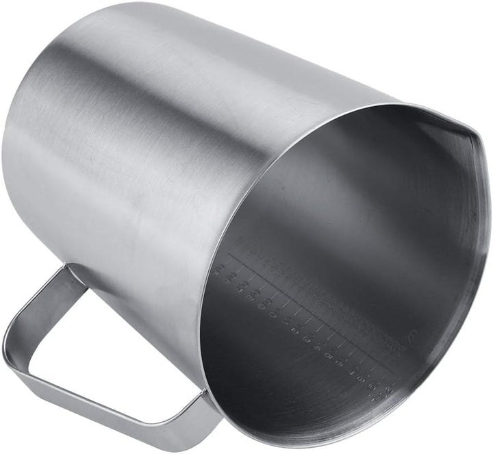 Edelstahl Messbecher, 2000ml Messkanne aus Edelstahl mit Griff, Milchkanne Edelstahl mit Skalen
