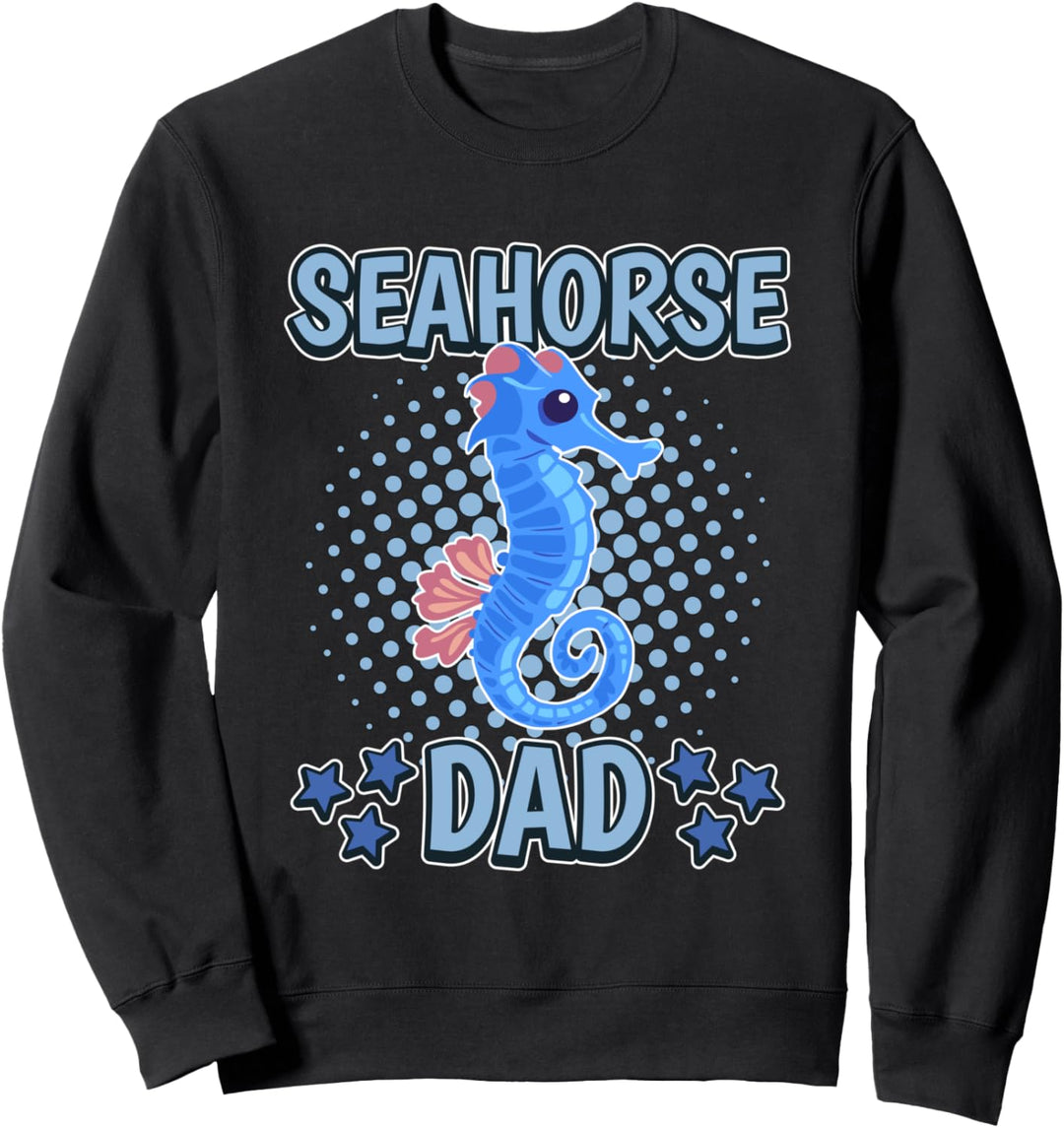 Herren Seahorse Dad Papa Vatertag Seepferdchen Sweatshirt