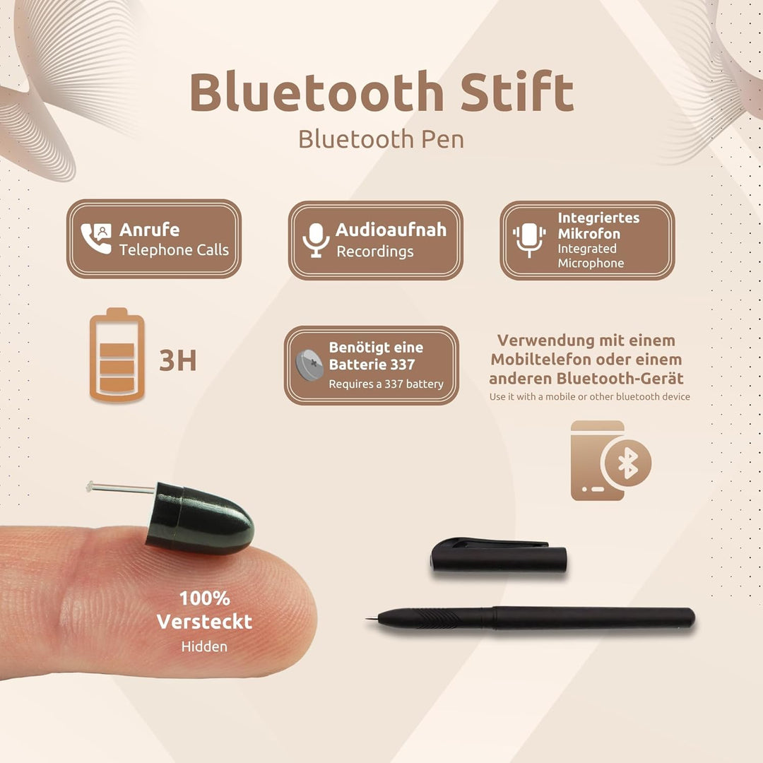 PingaOculto SpionageKopfhörer Bluetooth Prüfung Mini VIP Pro Unsichtbare Kopfhörer für Handy mit Mik