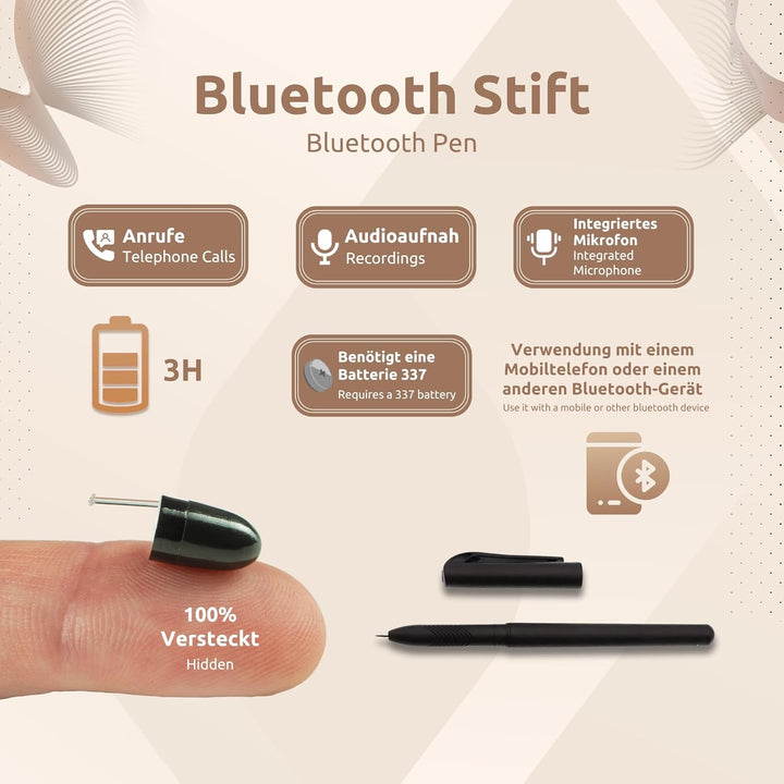 PingaOculto SpionageKopfhörer Bluetooth Prüfung Mini VIP Pro Unsichtbare Kopfhörer für Handy mit Mik