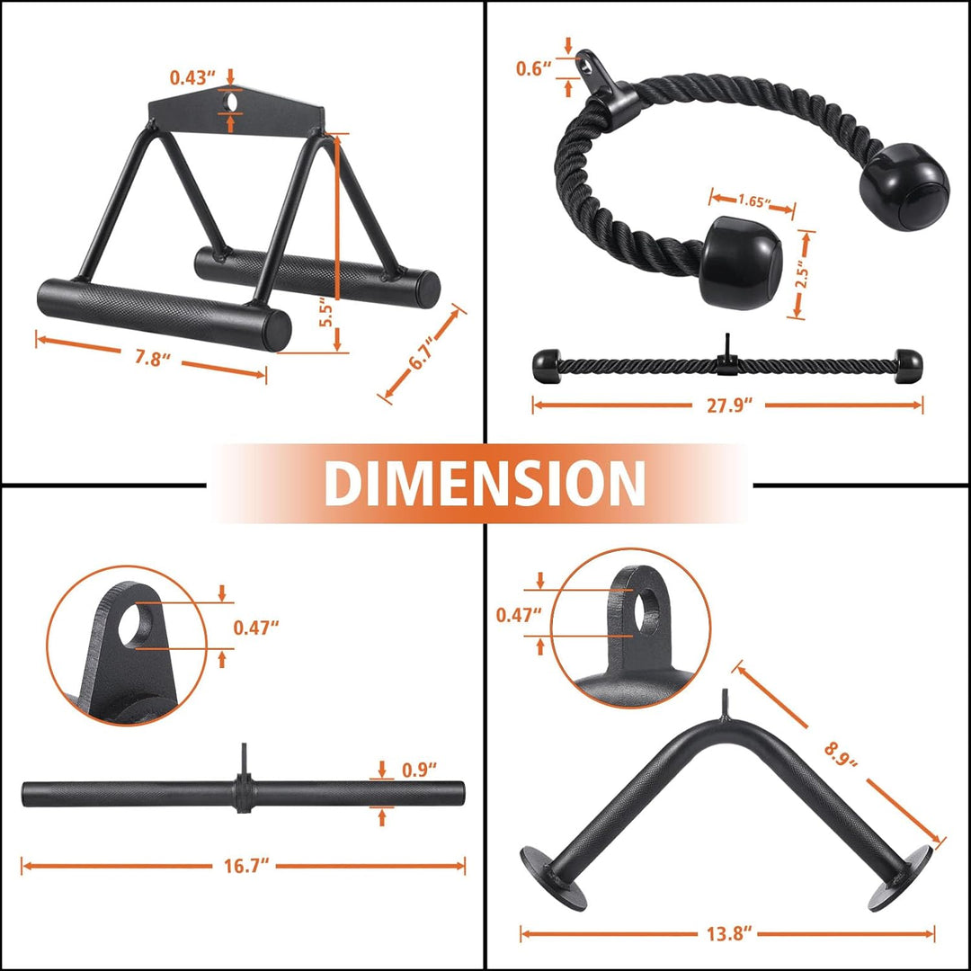 Workout Cable Machine Attachment for Home Gym, SERTT LAT Pulldown Attachments, Cable Accessories for