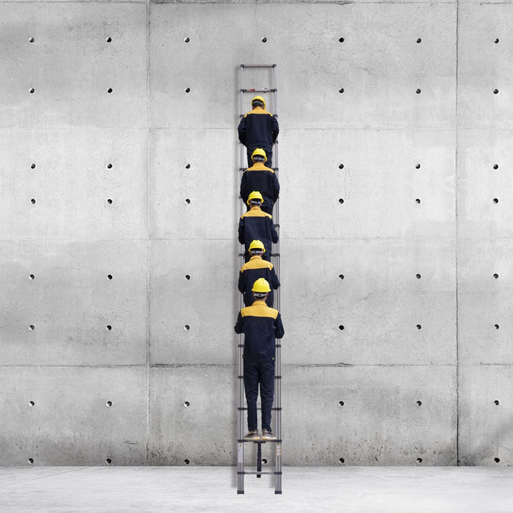 8.5FT Teleskopleiter Heavy Duty Steel Teleskop-Klappleiter Mehrzweckleiter für Home Outdoor Haushalt