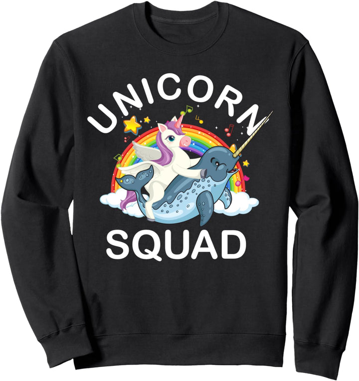 Lustiger Narwal-Einhorn-Kader Jahrgang verzaubertes Tiergesc Sweatshirt