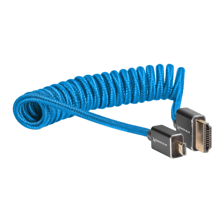 Kondor Blue Spiralkabel Micro HDMI auf Full HDMI, 30,5 cm (12-24 Zoll) 12~24 Inch | Coiled Micro HDM