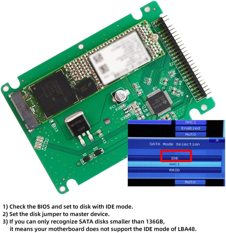 chenyang M.2 NGFF B/M-Key SATA SSD auf IDE 44Pin 2,5 Zoll Festplattengehäuse für Laptop SATA NGFF SS