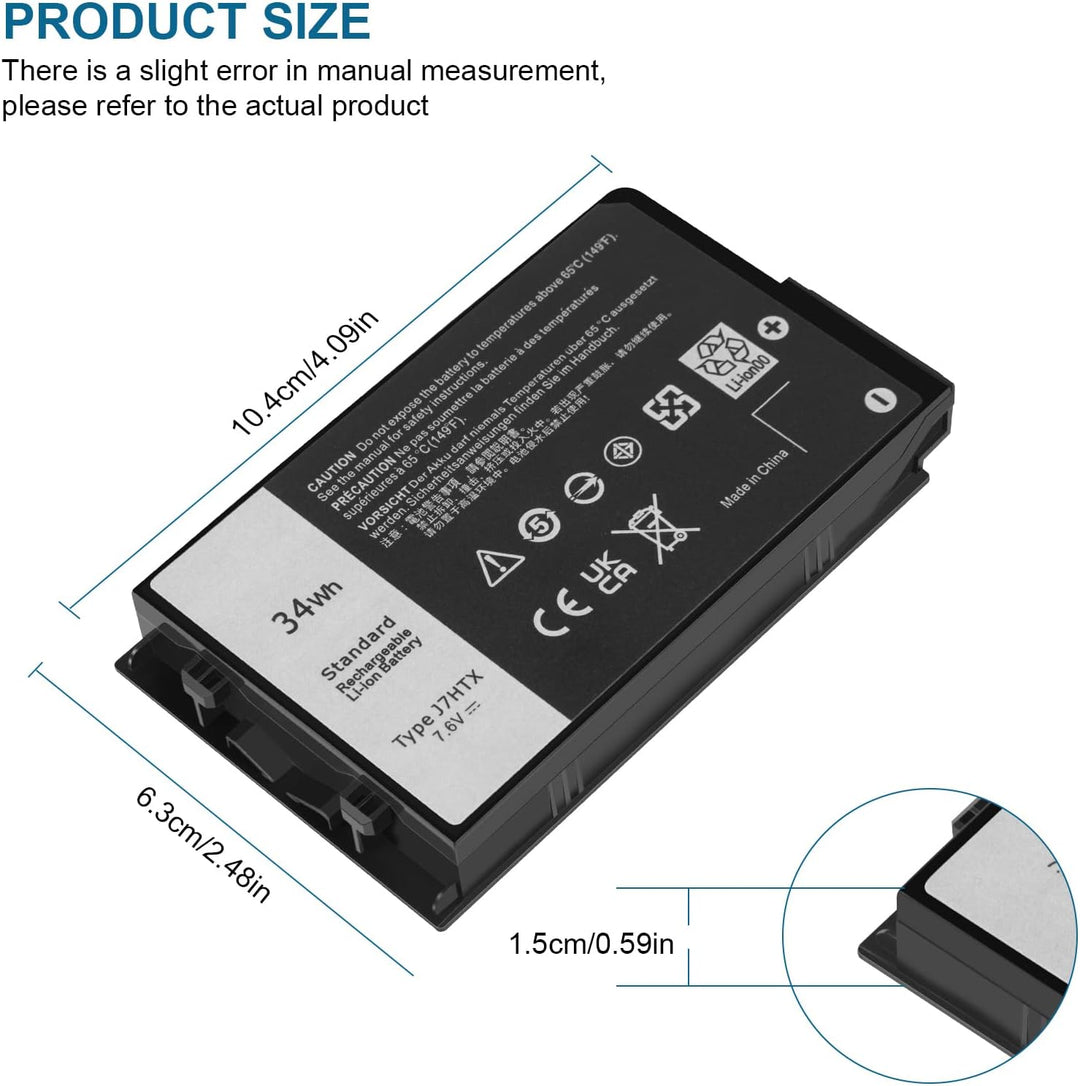 ARyee J7HTX Akku kompatibel mit Dell Latitude 7202 7212 Rugged Extreme Tablet Serie, Ersatz für J7HT