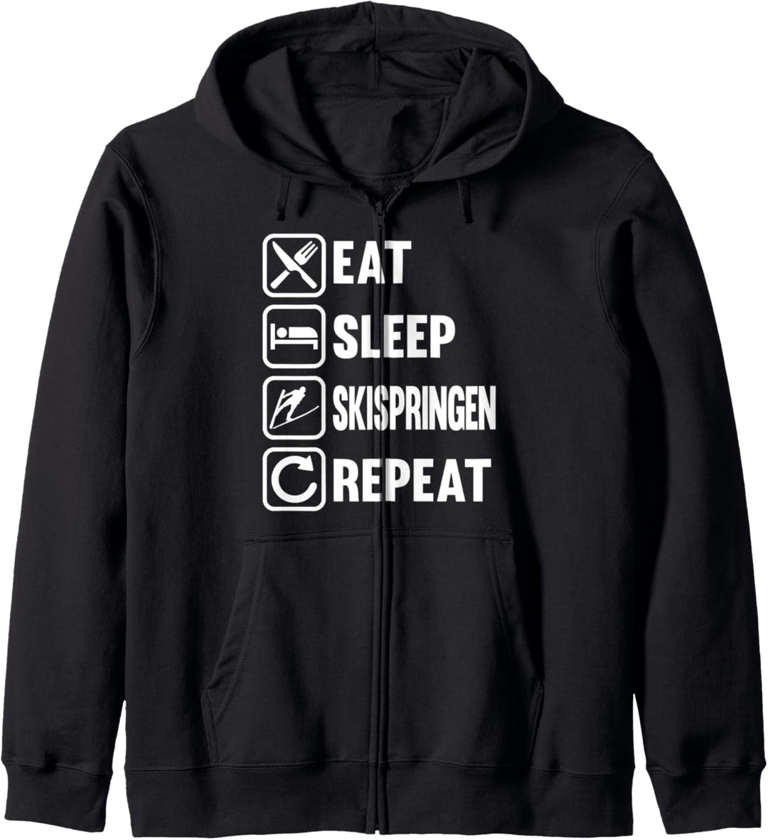 Skispringen Wintersport lustig Kapuzenjacke