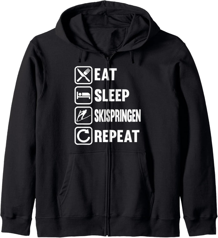 Skispringen Wintersport lustig Kapuzenjacke