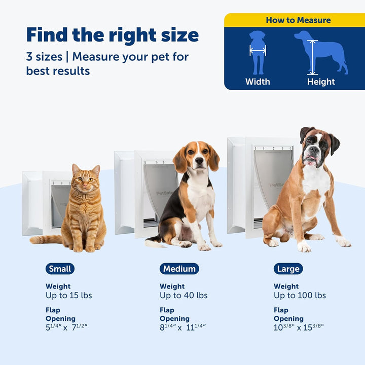 PetSafe Wandeinstieg Haustiertür mit Teleskop-Tunnel, für Haustiere bis 7 kg, Weiss - Klein Weiss S,