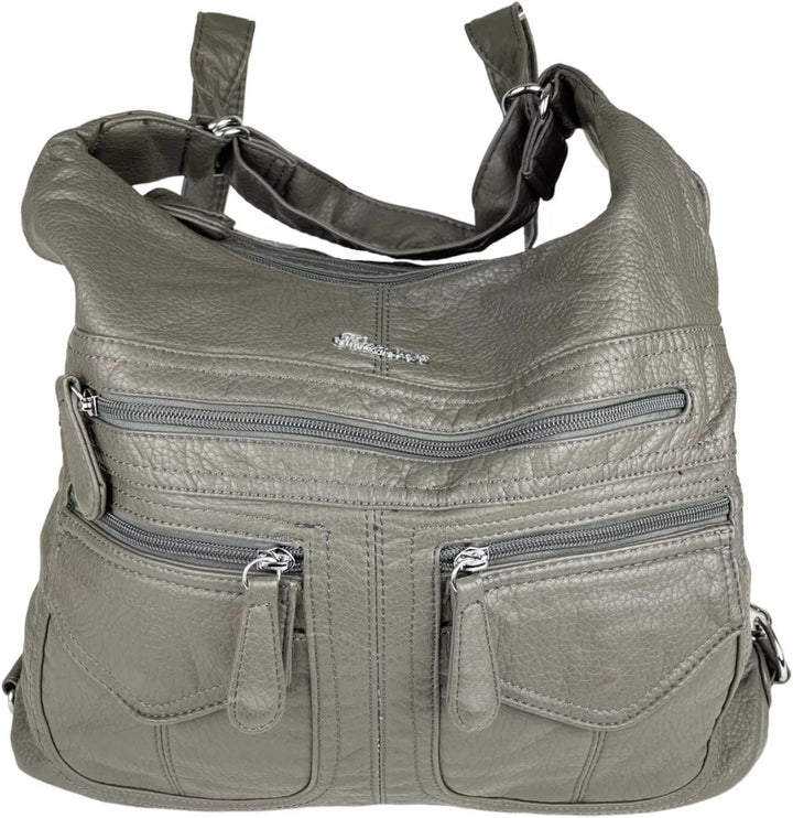 kennydoo Rucksacktasche I 2in1 Damen Rucksack und Handtasche in Einem I Schultertasche einfarbig uni