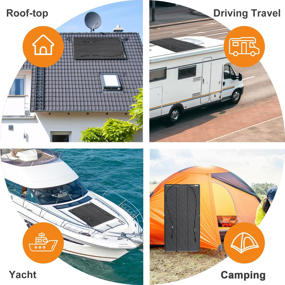 100W 18V etfe Flexibel Solarpanel Monokristalline Flexible Solarmodul für Off-Grid System, Wohnwagen