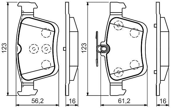 Bosch BP1504 Bremsbeläge - Hinterachse - ECE-R90 Zertifizierung - vier Bremsbeläge pro Set Einzigart