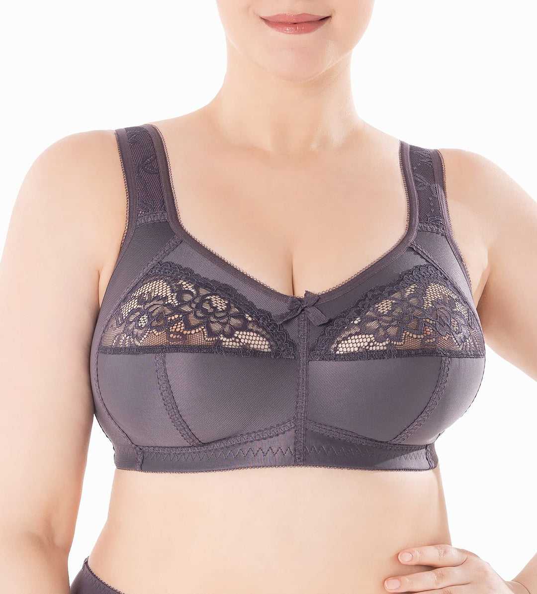 BH Full Cup, Soft Minimizer, ohne Bügel, mit Spitzen, Grossen Grössen, Breiten Trägern, Baumwolle la