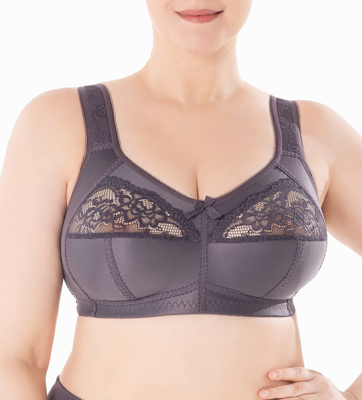 BH Full Cup, Soft Minimizer, ohne Bügel, mit Spitzen, Grossen Grössen, Breiten Trägern, Baumwolle la