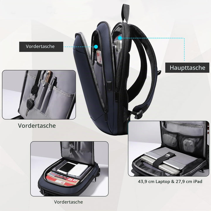 Laptop Rucksack Wasserdichter Gross mit USB-Anschluss Laptoptasche für 17 zoll Backpack Business Her