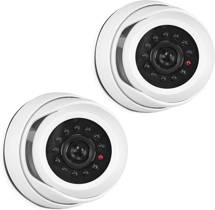 kwmobile 2X Dummy Kamera für Deckenunterbau - mit LED Licht - Dome Überwachungskamera Attrappe Set -