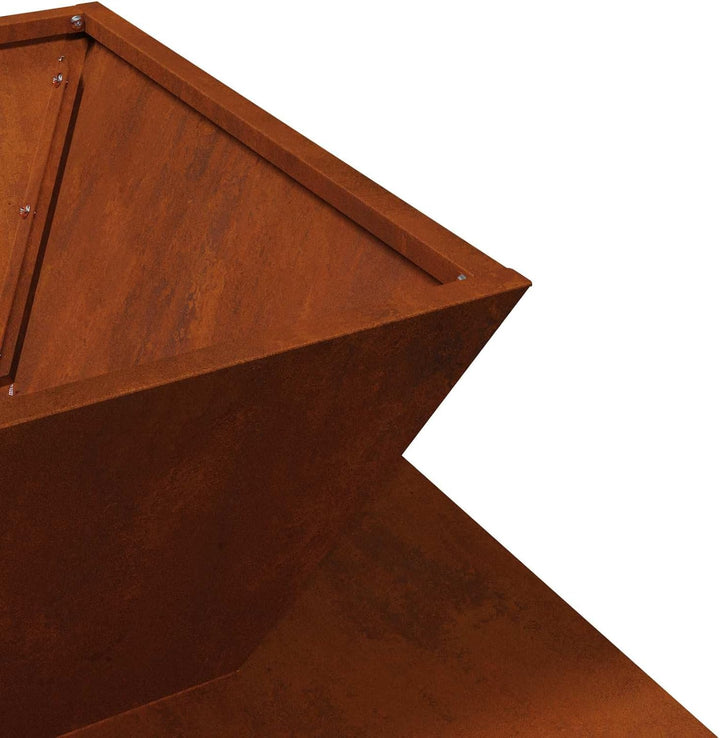 vidaXL Feuerstelle Rostig 50 x 50 x 40 cm Wetterfeststahl, Alfresco-Heizung, moderner Outdoor-Feuers