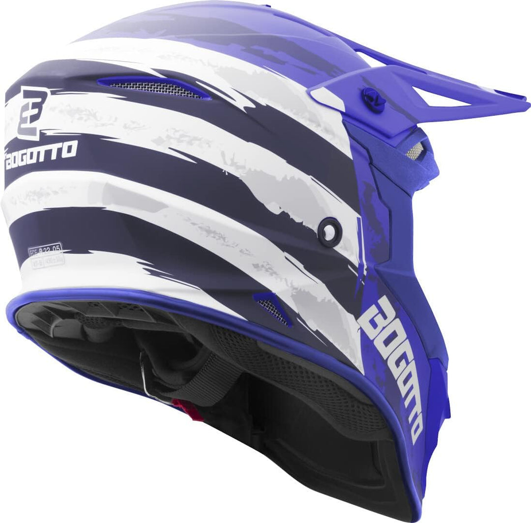 Bogotto V337 Wild-Ride Crosshelm XL Blau/Schwarz/Weiss, XL Blau/Schwarz/Weiss