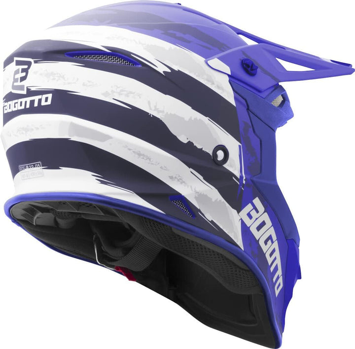 Bogotto V337 Wild-Ride Crosshelm XL Blau/Schwarz/Weiss, XL Blau/Schwarz/Weiss