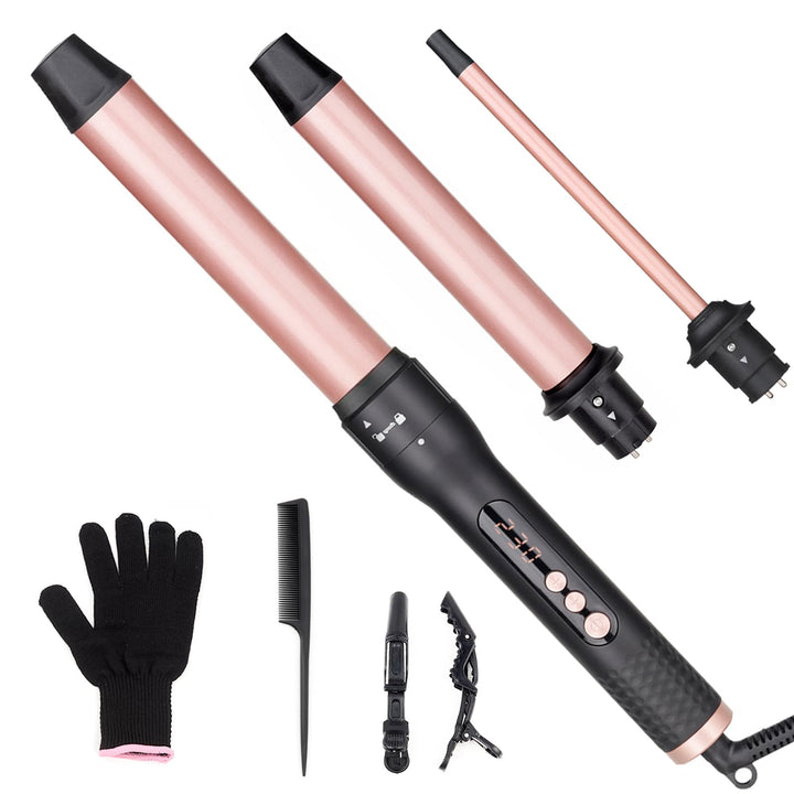 Lockenstab 3 in 1, Lockenstäbe Curling Iron Set mit 3 austauschbaren Keramik Lockenstab 9-32mm für G